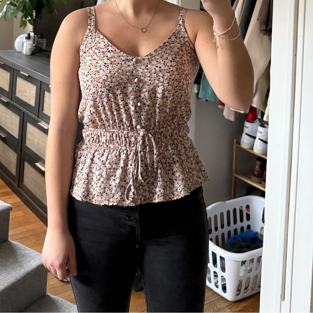 Sienna Sky Floral Sleeveless Blouse - Cream and Black